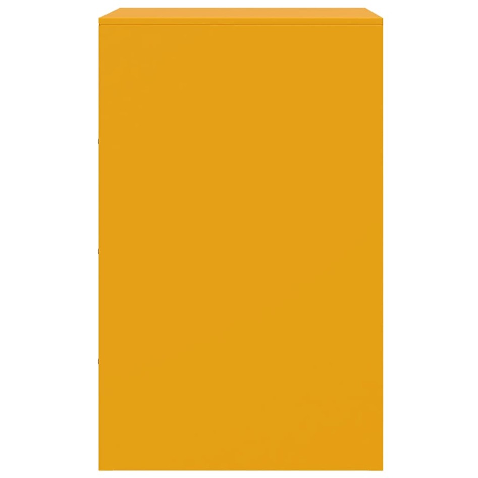 Mesita de noche acero amarillo mostaza 34,5x39x62