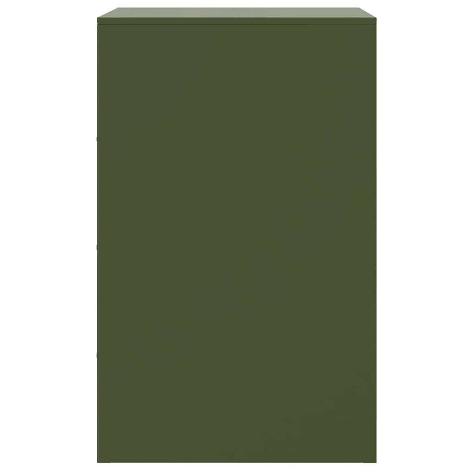Mesita de noche acero verde oliva 34,5x39x62