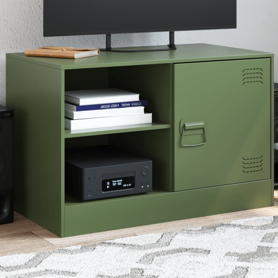 Mueble para TV de acero verde oliva 67x39x44
