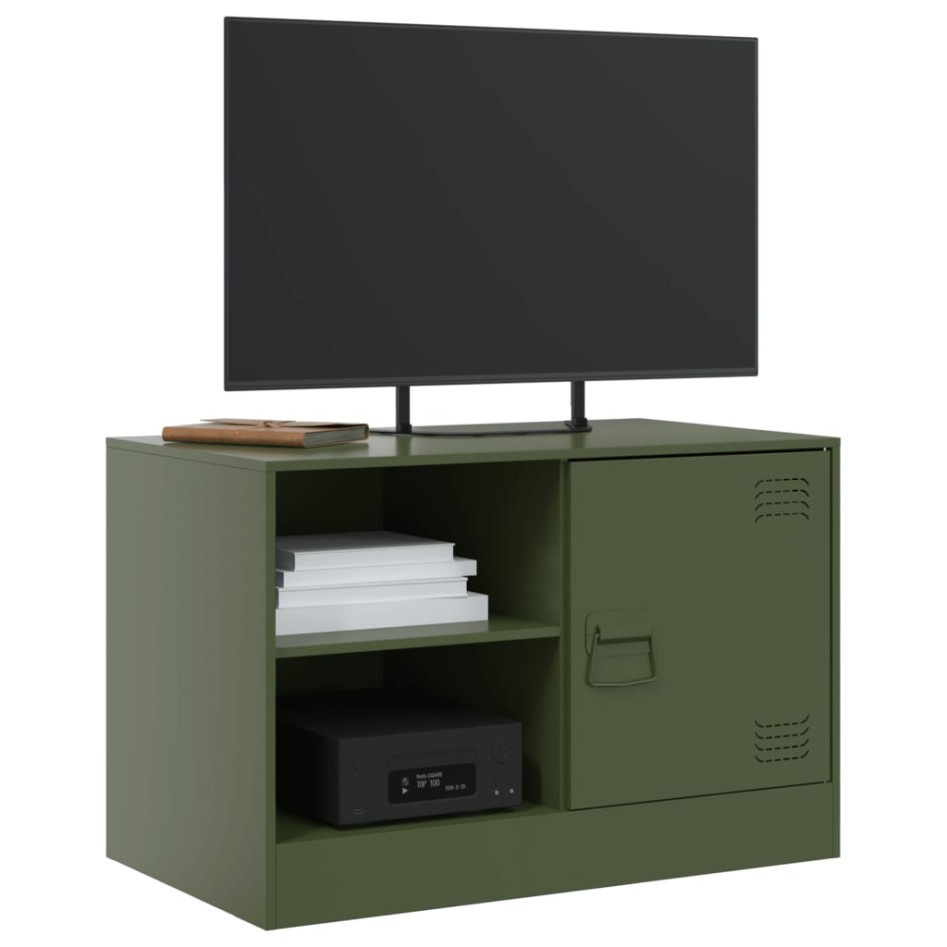 Mueble para TV de acero verde oliva 67x39x44