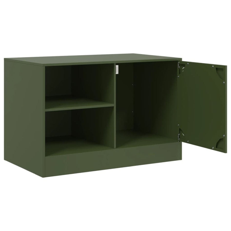 Mueble para TV de acero verde oliva 67x39x44