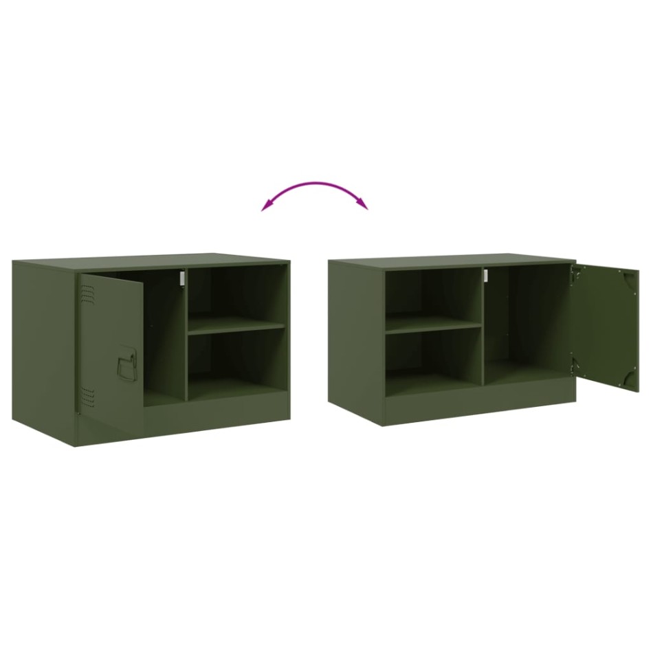 Mueble para TV de acero verde oliva 67x39x44