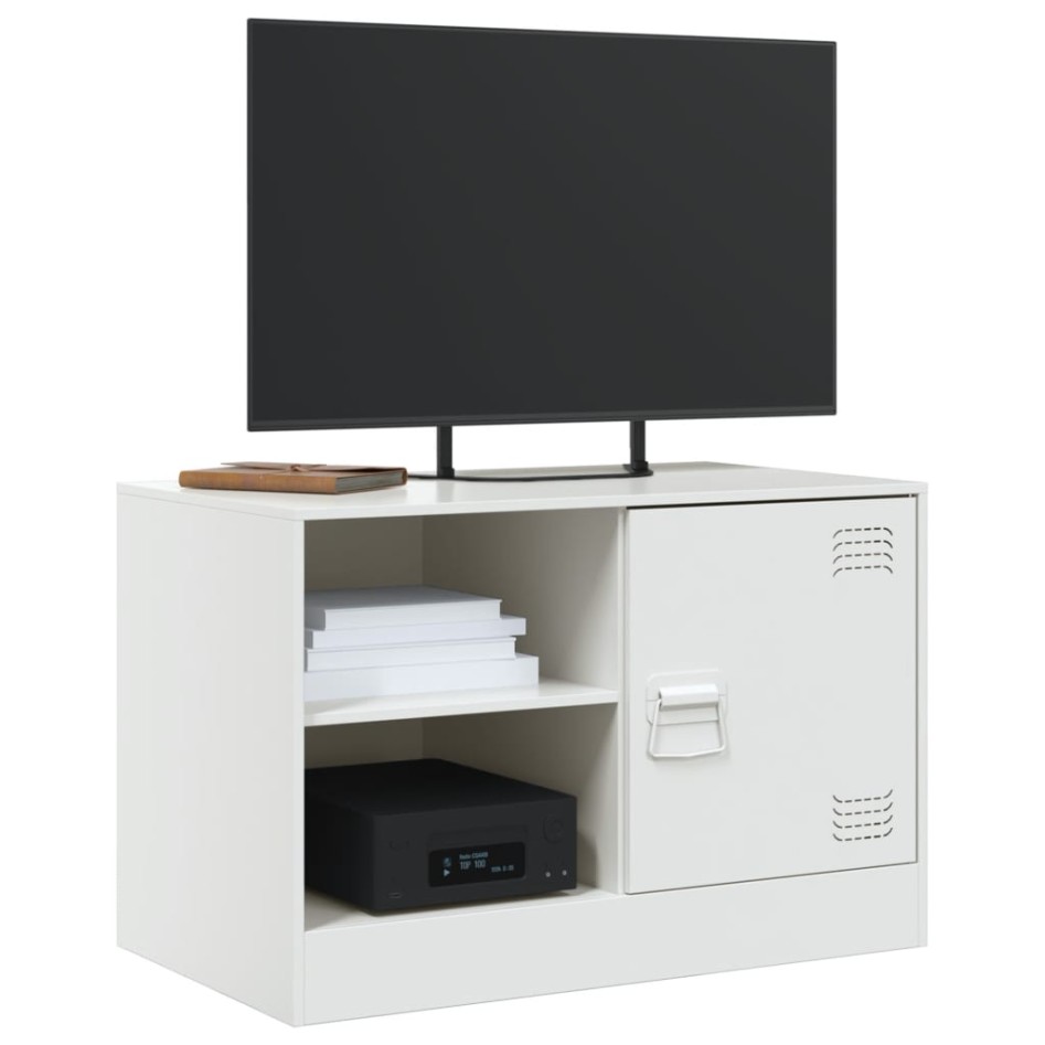 Mueble para TV de acero blanco 67x39x44