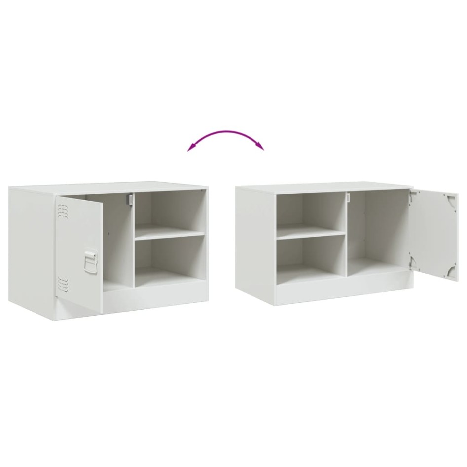 Mueble para TV de acero blanco 67x39x44