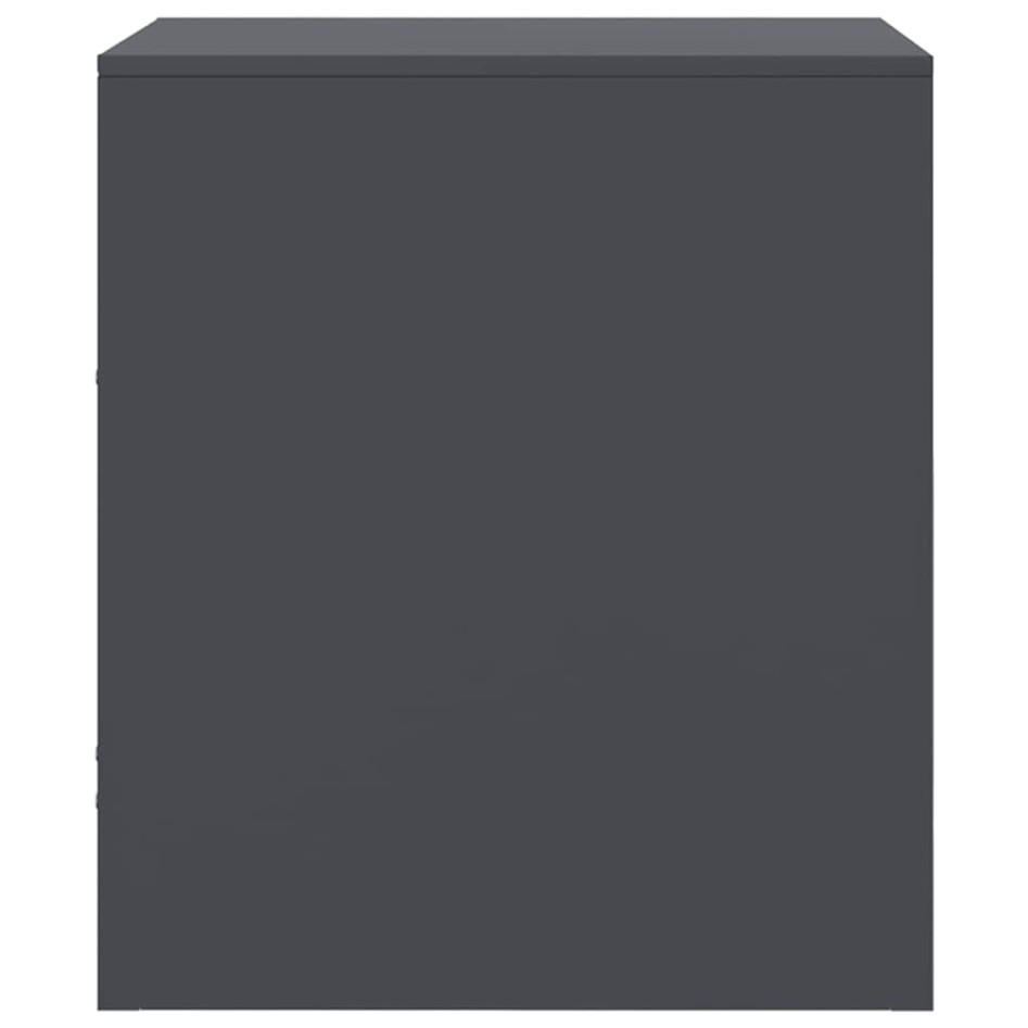 Mesita de noche acero gris antracita 34,5x39x44