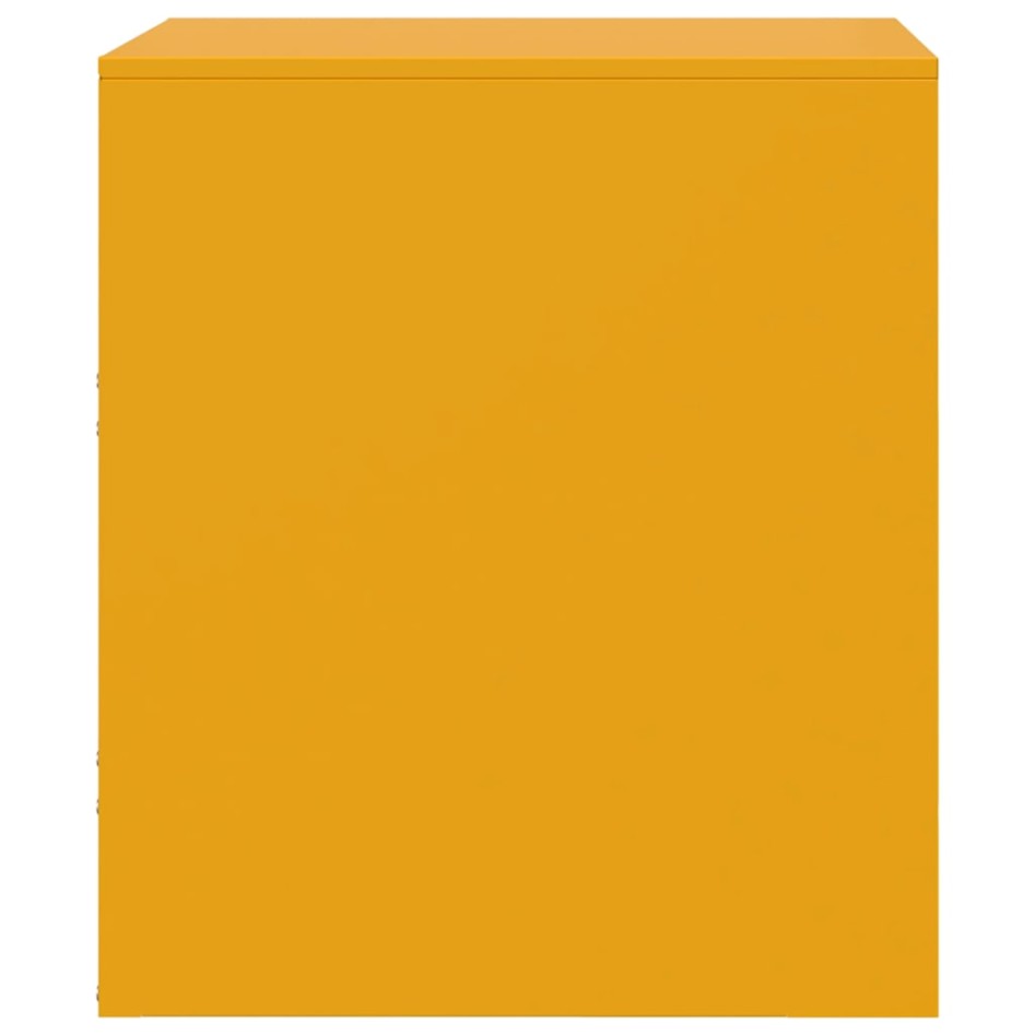 Mesita de noche de acero amarilla 34,5x39x44