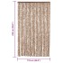 Cortina antimoscas chenilla beige y marrón oscuro 118x220