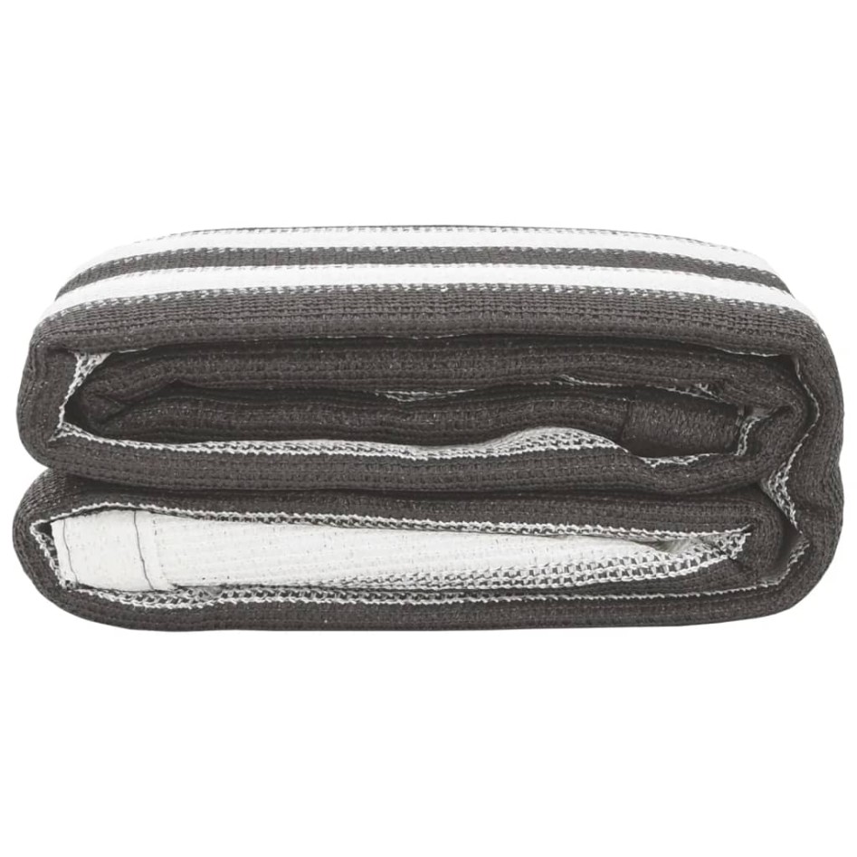 Alfombra de tienda campaña HDPE antracita y blanco 400x600