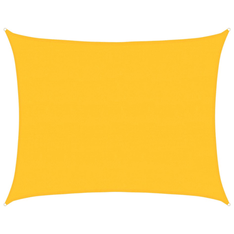 Toldo de vela rectangular HDPE amarillo 160 g/m² 6x7