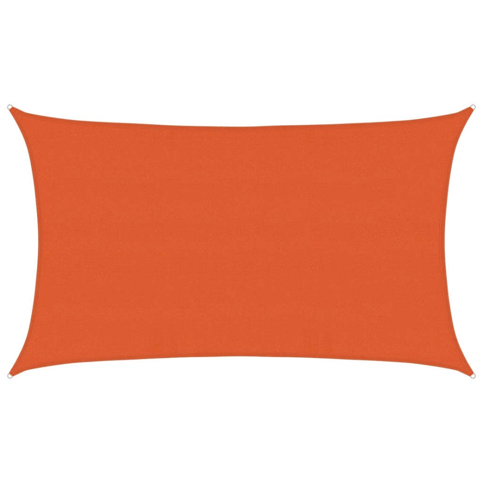 Toldo de vela rectangular HDPE naranja 160 g/m² 5x8