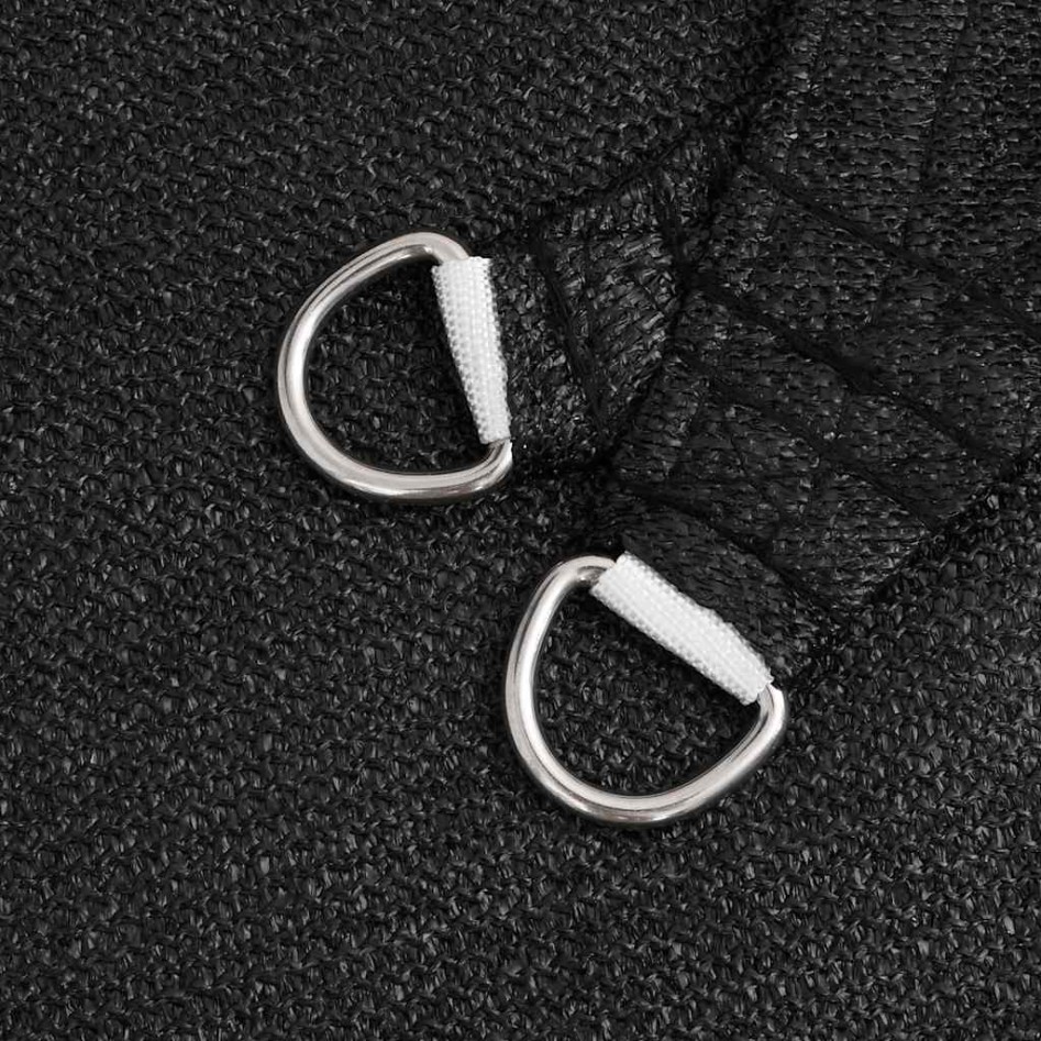 Toldo de vela triangular HDPE negro 160 g/m² 5x7x7