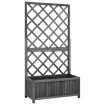 Jardinera enrejada de jardín madera de abeto negro 70x30x135cm
