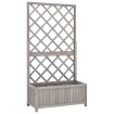 Jardinera enrejada de jardín madera de abeto gris 70x30x135 cm