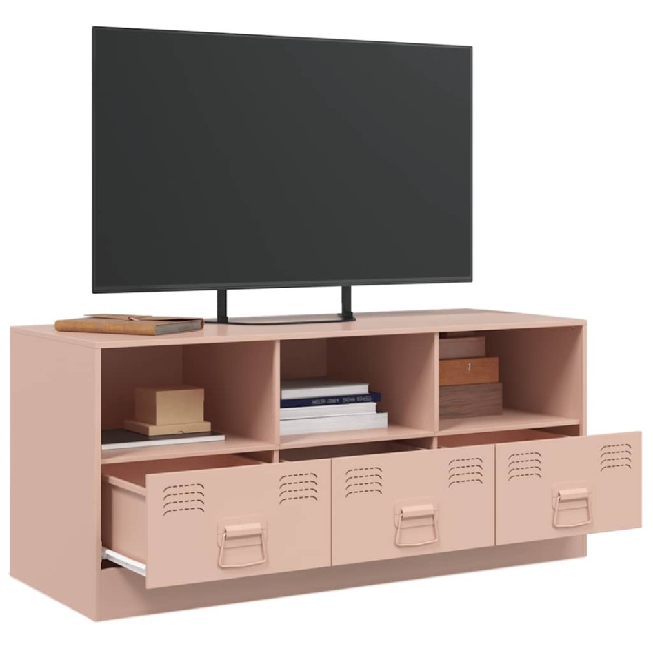 Mueble para TV de acero rosa 99x39x44