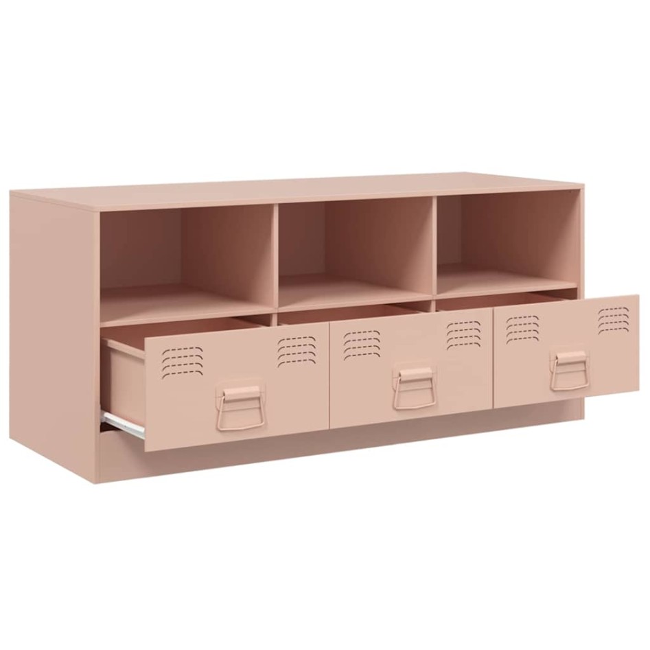 Mueble para TV de acero rosa 99x39x44