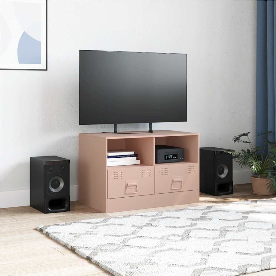 Mueble para TV de acero rosa 67x39x44
