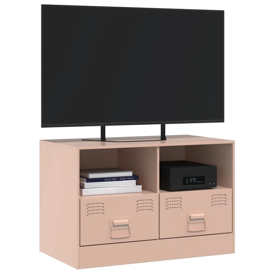 Mueble para TV de acero rosa 67x39x44