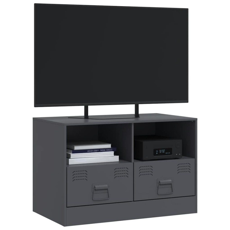 Mueble para TV de acero gris antracita 67x39x44