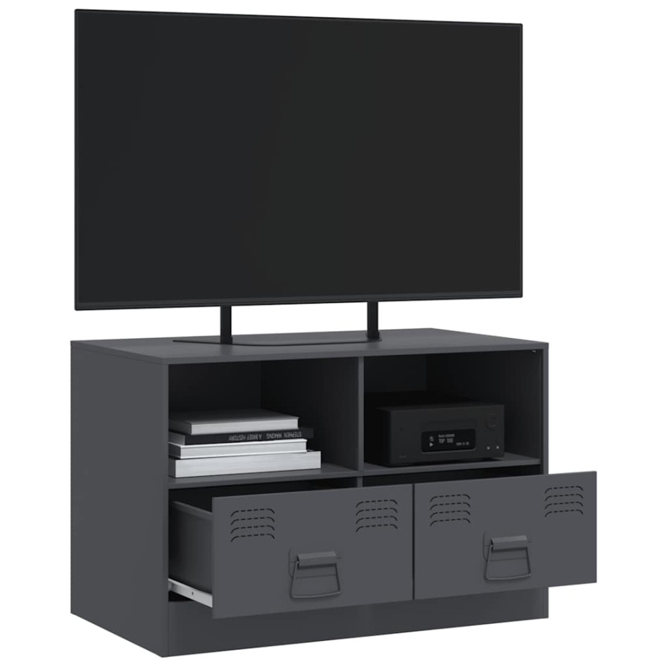Mueble para TV de acero gris antracita 67x39x44