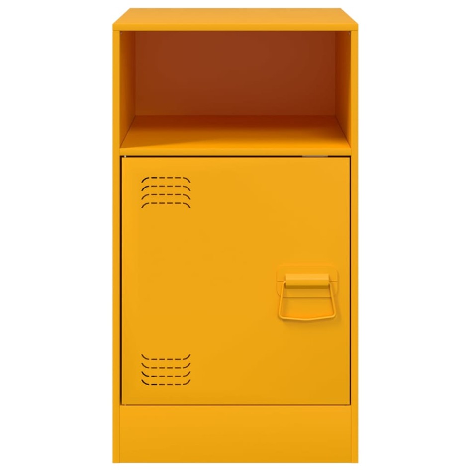 Mesita de noche acero amarillo mostaza 34,5x39x62