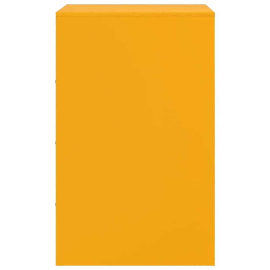 Mesita de noche acero amarillo mostaza 34,5x39x62