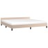 Estructura de cama cabecero cuero sintético capuchino