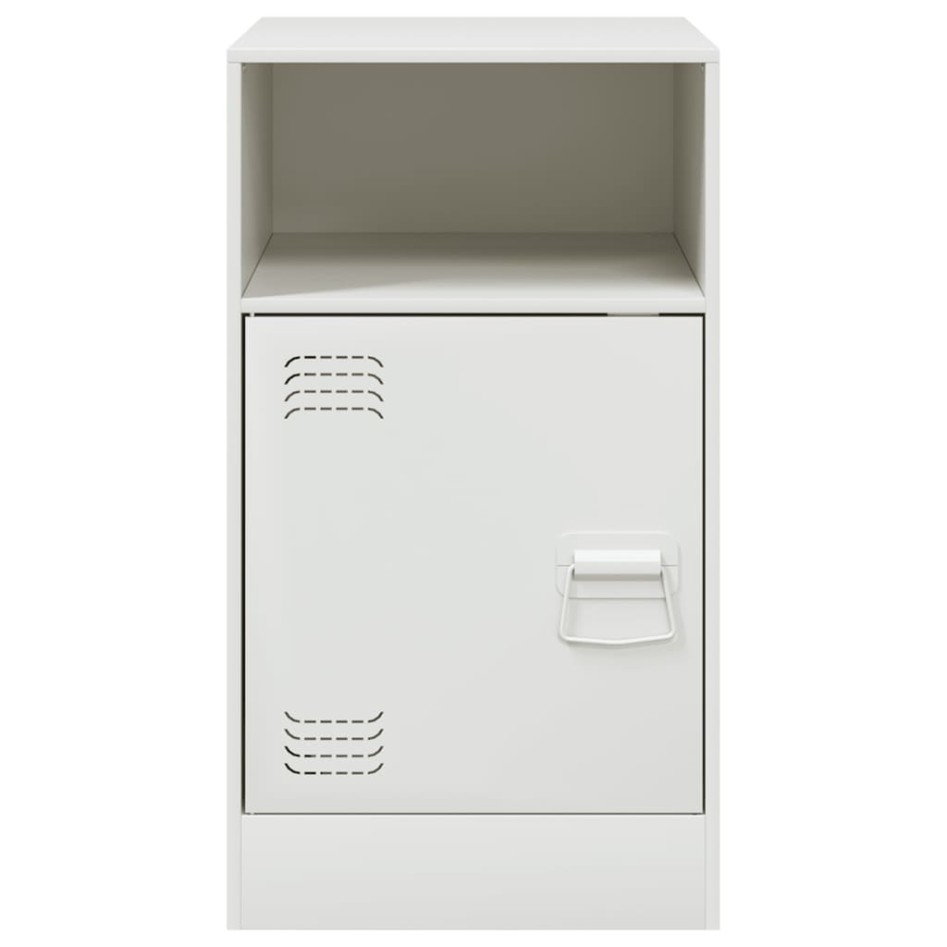 Mesitas de noche 2 unidades acero blanco 34,5x39x62