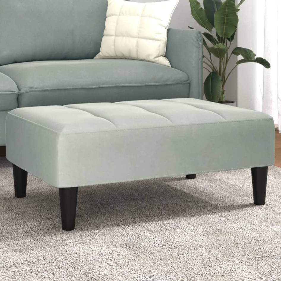 Reposapiés de terciopelo gris claro 77x55x31