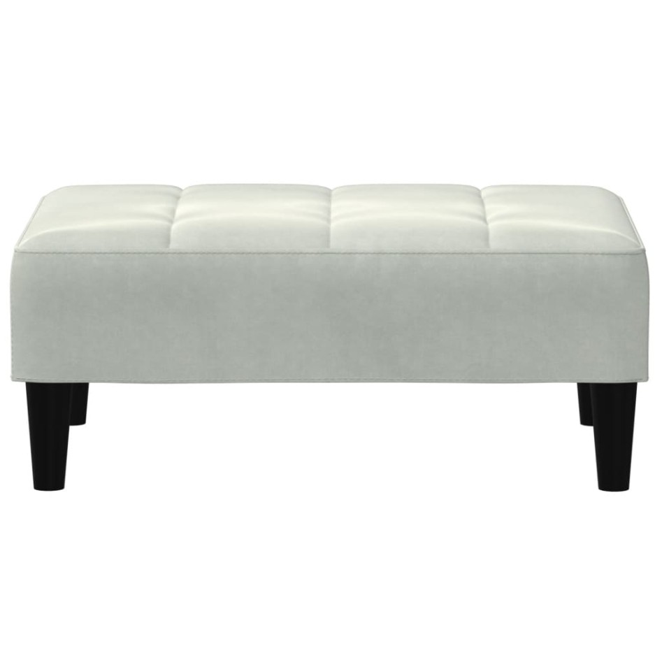 Reposapiés de terciopelo gris claro 77x55x31