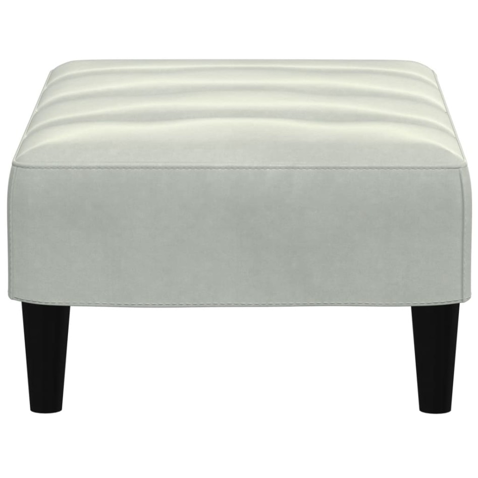 Reposapiés de terciopelo gris claro 77x55x31