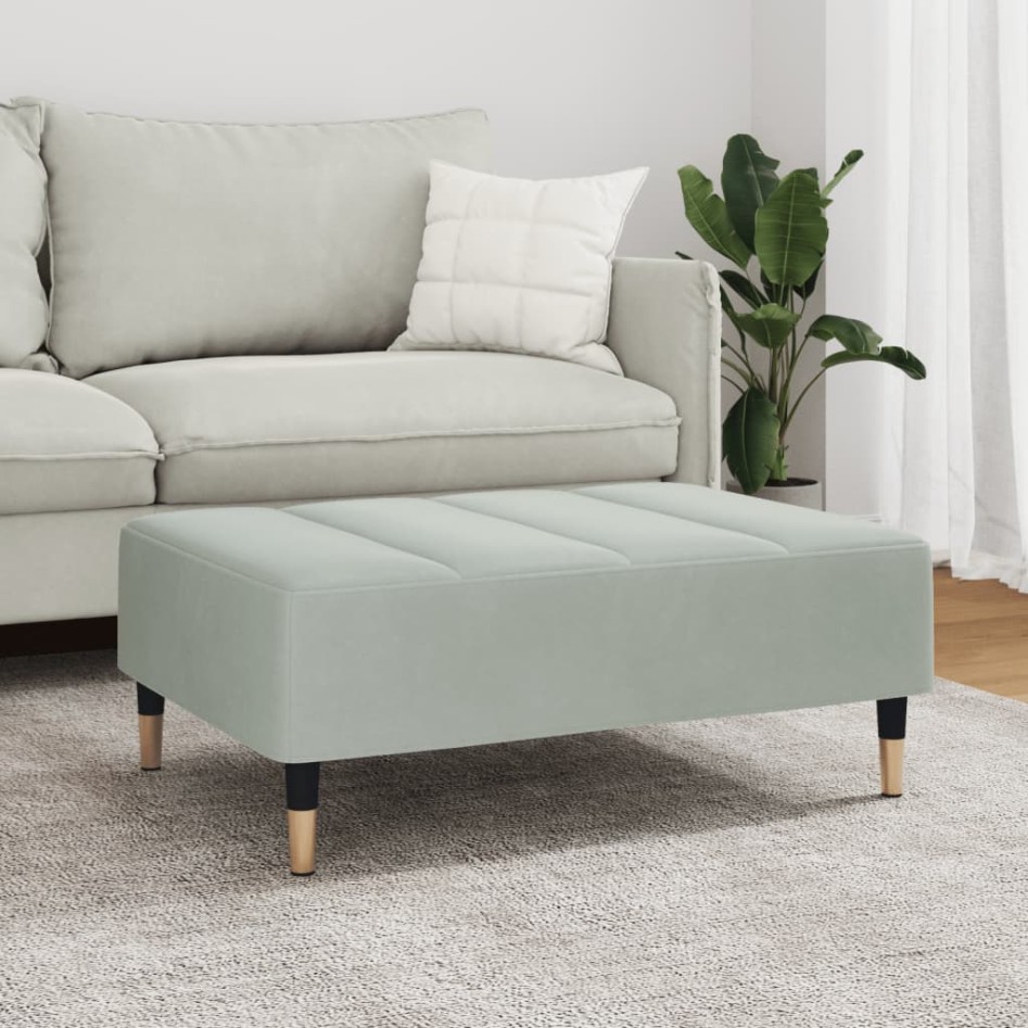 Reposapiés de terciopelo gris claro 77x55x31