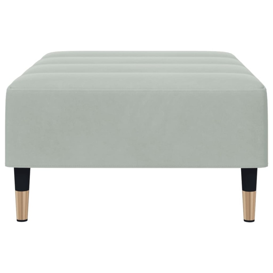 Reposapiés de terciopelo gris claro 77x55x31