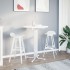 Mesa alta de comedor madera ingeniería y acero blanco