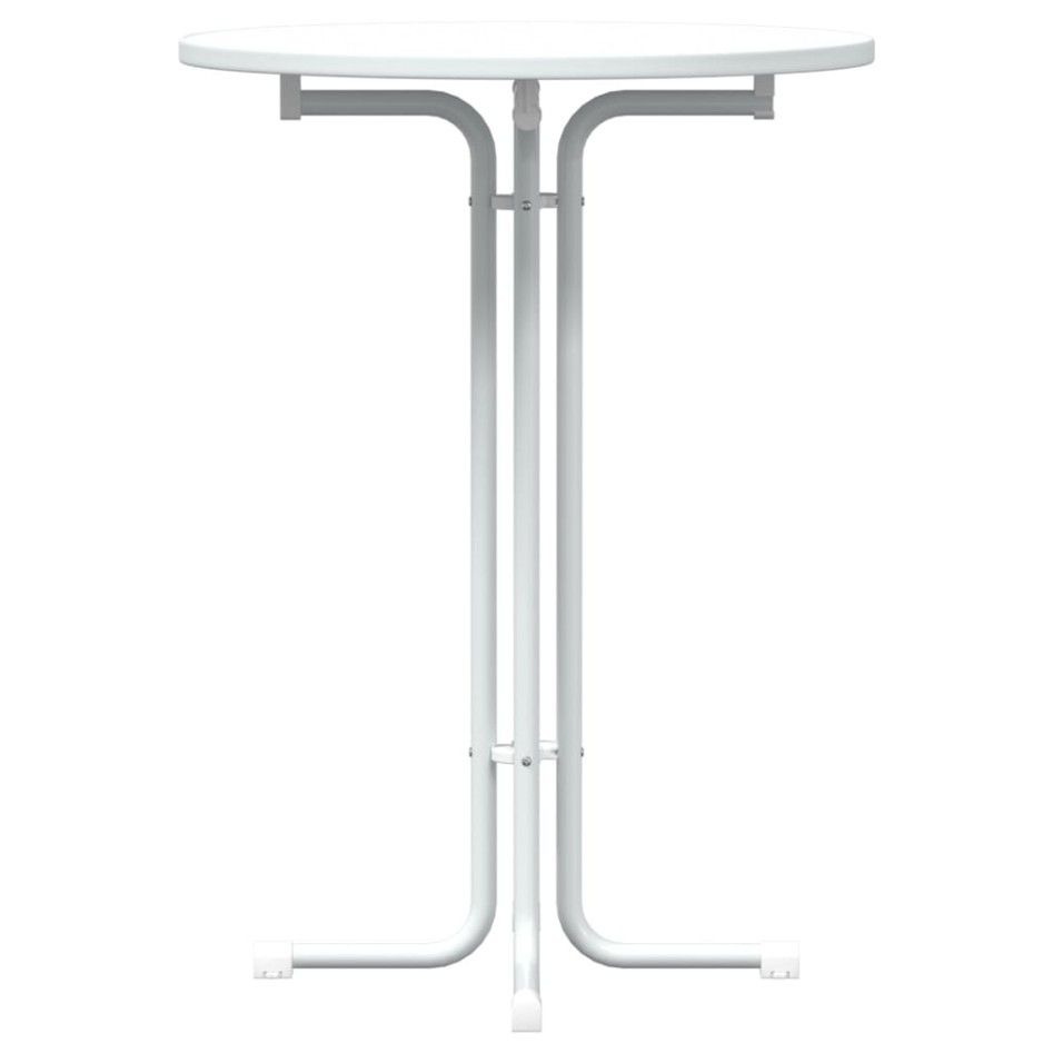 Mesa alta de comedor madera ingeniería y acero blanco