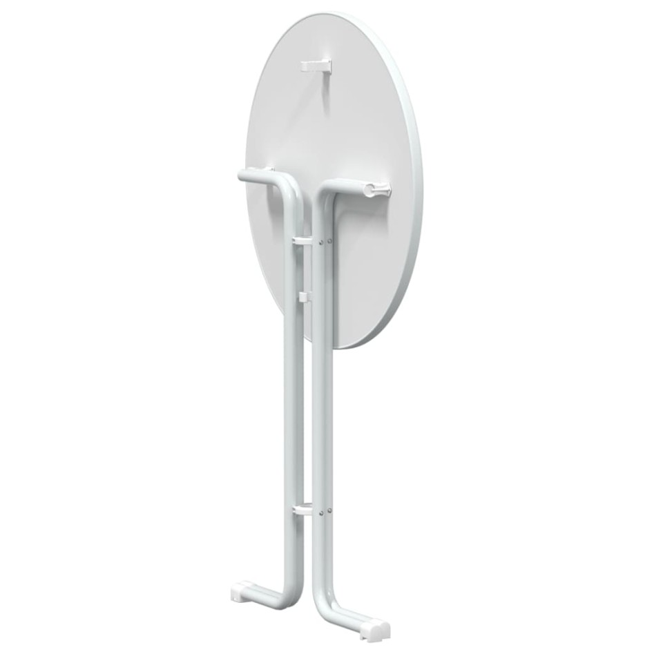 Mesa alta de comedor madera ingeniería y acero blanco