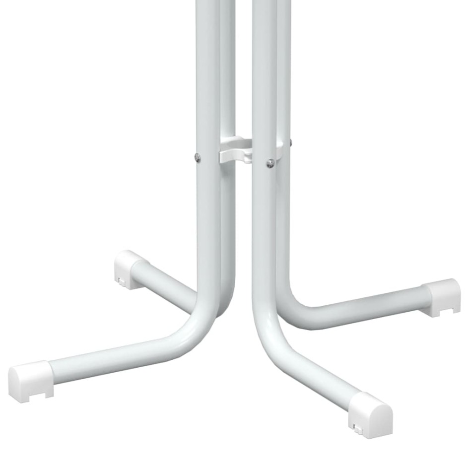 Mesa alta de comedor madera ingeniería y acero blanco