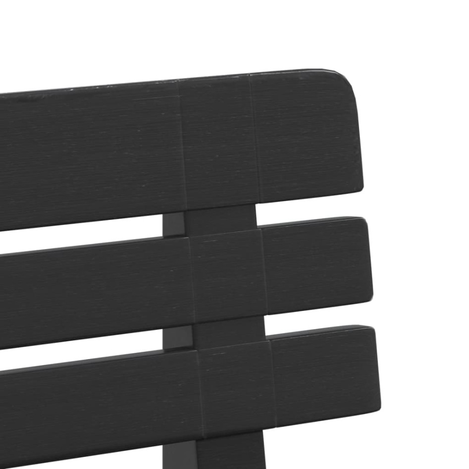 Banco de jardín polipropileno gris antracita 110x52x71