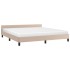 Estructura de cama cabecero cuero sintético capuchino