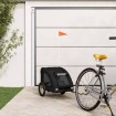 Remolque de bicicleta mascotas hierro tela Oxford negro