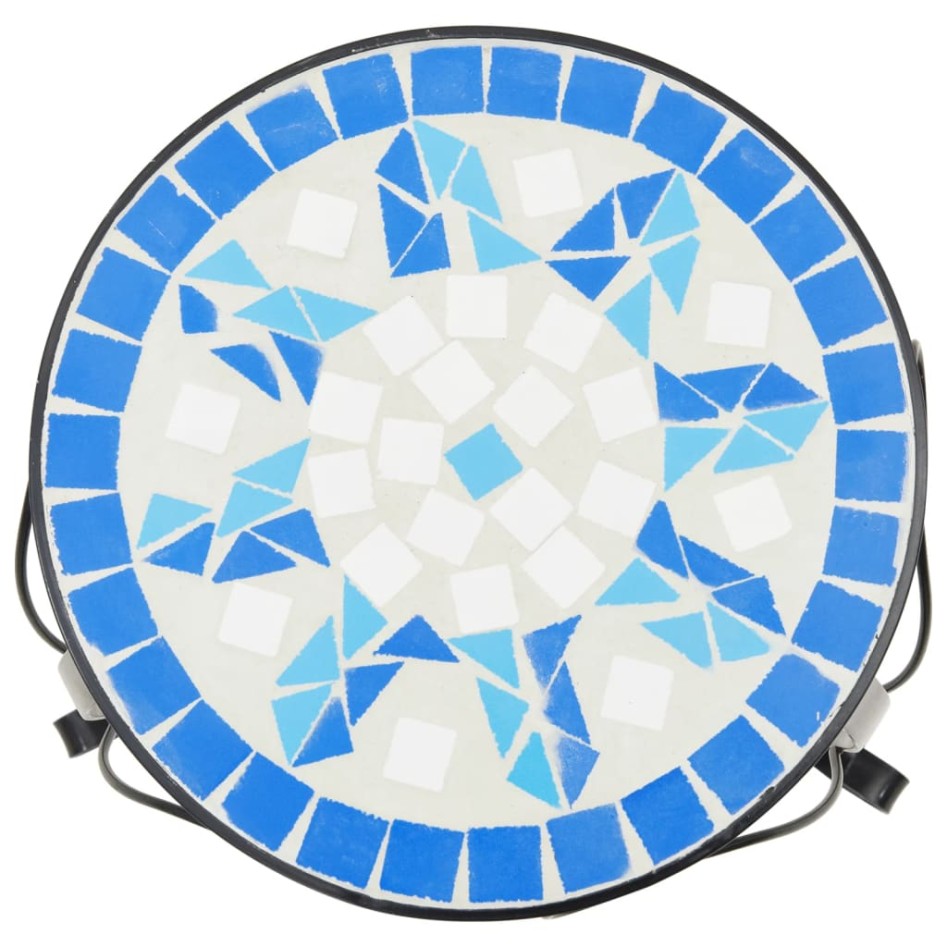 Soportes para plantas 3 uds cerámica azul y