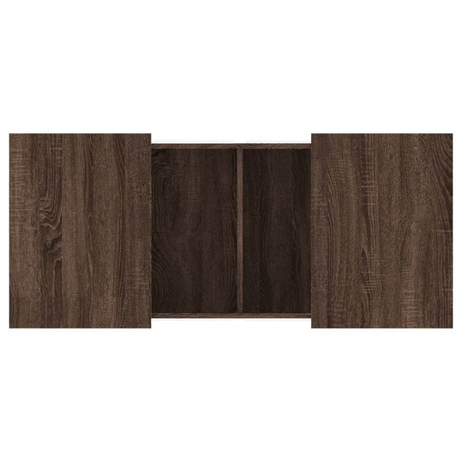 Mesa de centro madera de ingeniería marrón roble 80x55x40