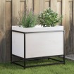 Jardinera de madera maciza de pino blanca 60x40x50 cm