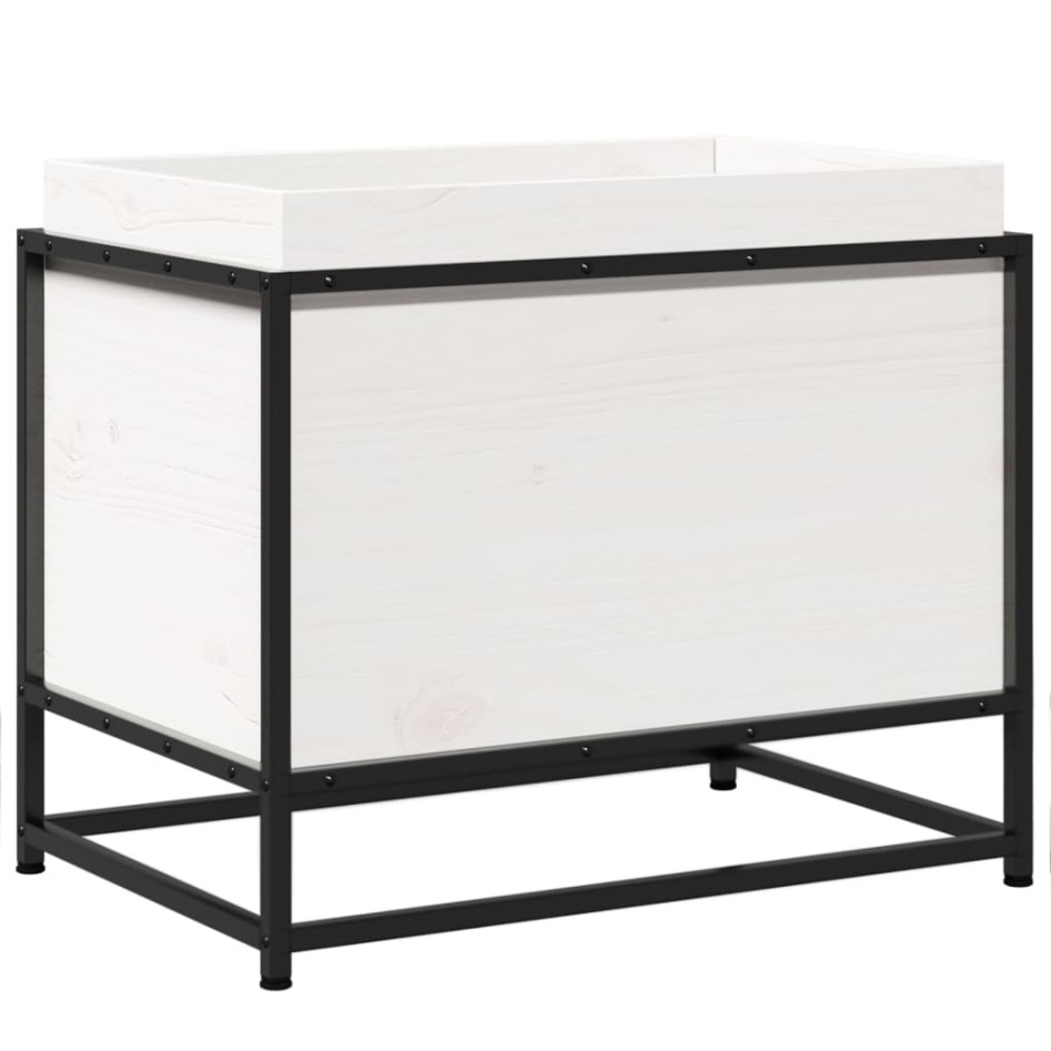 Jardinera de madera maciza de pino blanca 60x40x50