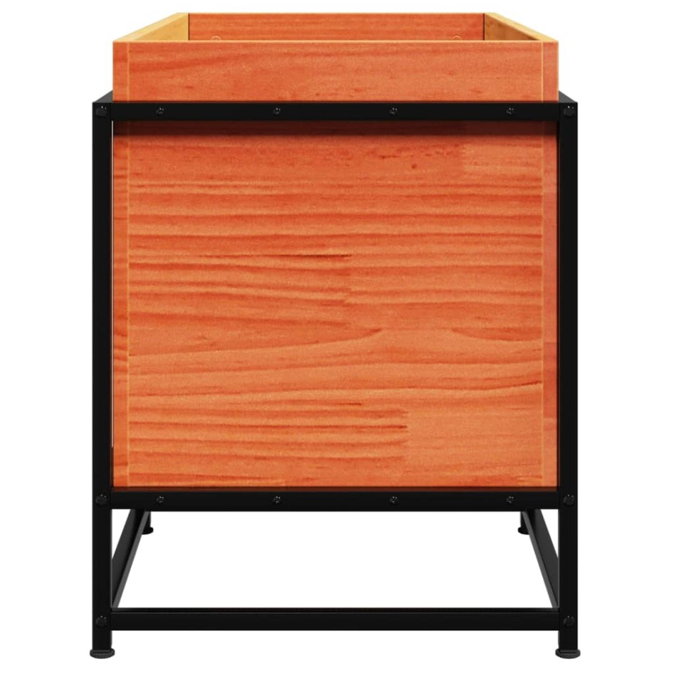 Jardinera de madera maciza pino marrón cera 80x40x50