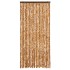 Cortina mosquitera chenilla ocre y blanco 90x220