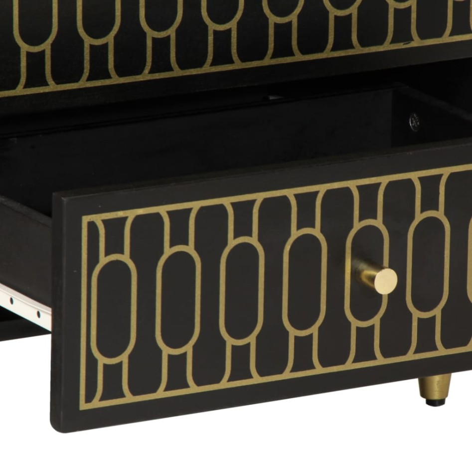 Mesita de noche madera maciza de mango 50x33x60