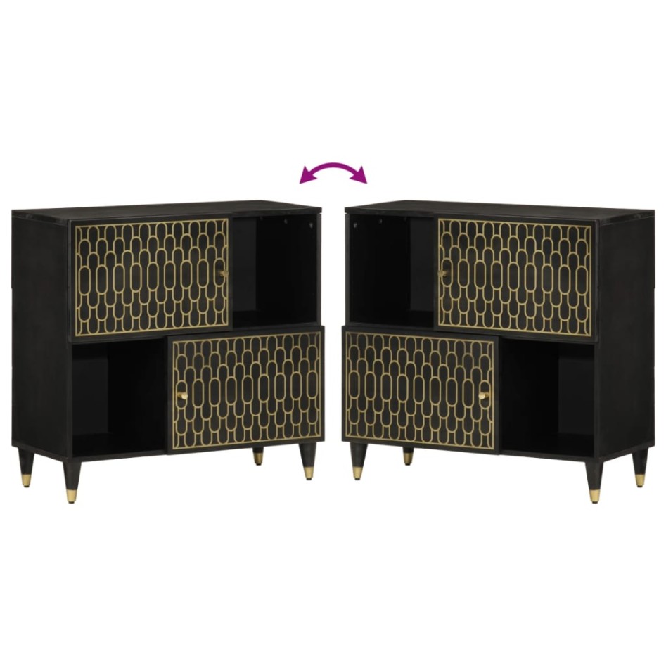 Armario auxiliar madera maciza de mango 80x33x75