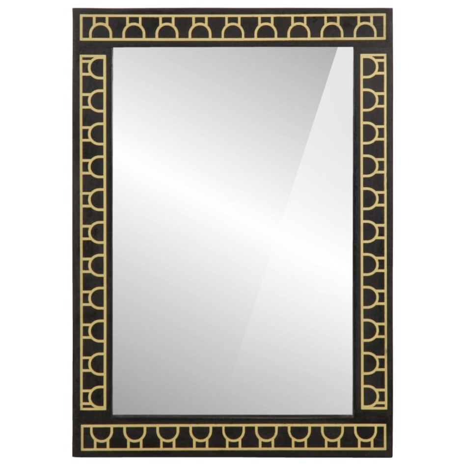 Espejo de baño madera maciza de acacia y vidrio 50x70x2,5