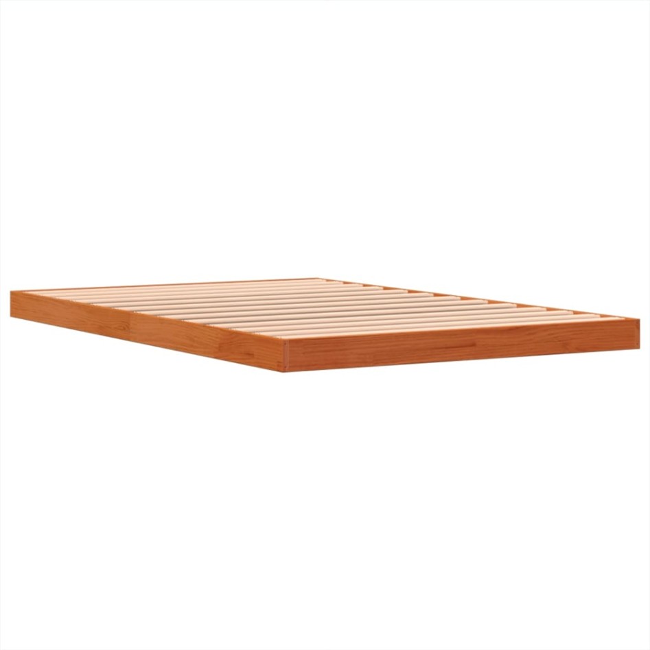 Estructura de cama sin colchón madera maciza marrón 120x190