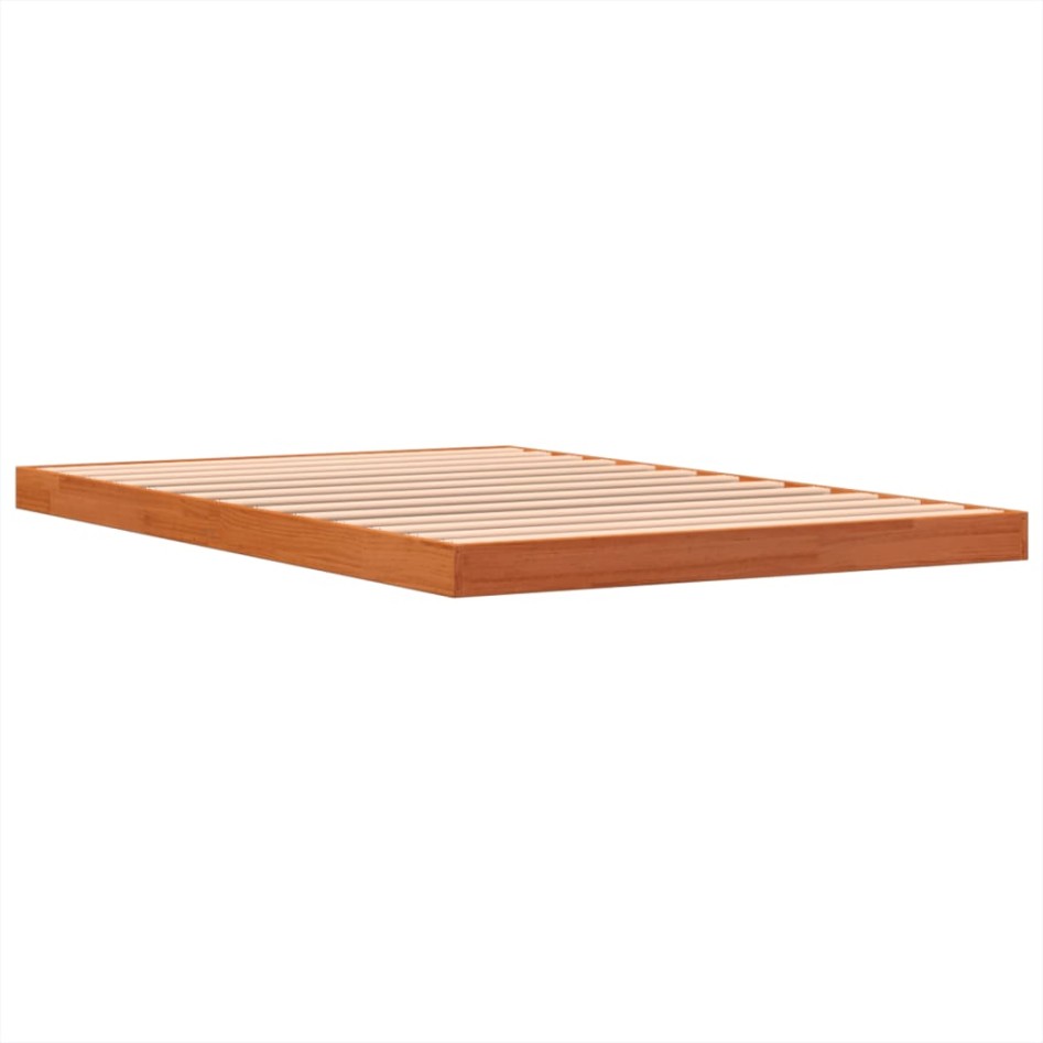 Estructura de cama sin colchón madera maciza marrón 120x190
